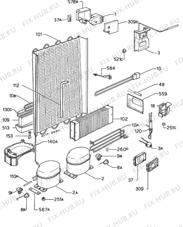 Взрыв-схема холодильника Zanussi Z30.3-2 - Схема узла Refrigerator cooling system